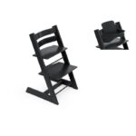 Stokke Tripp Trapp Chair & Baby Set2 Black – Wooden High Chairs - Baby Travel Stokke Tripp Trapp Chair & Baby Set2 Black - Wooden High Chairs