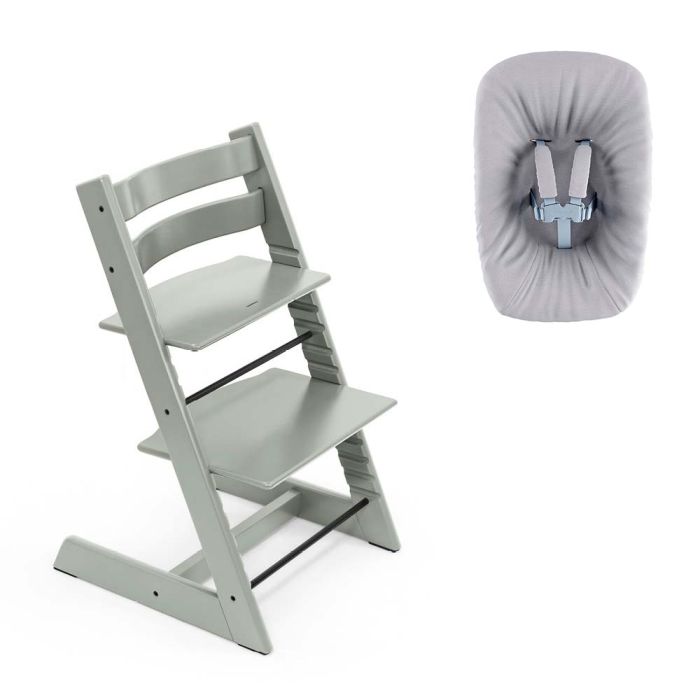 Stokke Tripp Trapp Chair Glacier Green & Newborn Set Plus Free Baby Set2 – Wooden High Chairs - Baby Travel