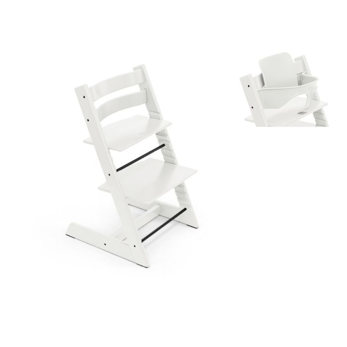 Stokke Tripp Trapp Chair & Baby Set2 White – Stokke High Chairs - Baby Travel