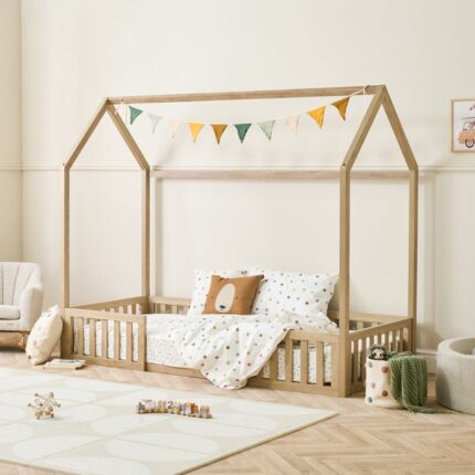 Tutti Bambini Casa Grande Montessori Toddler Floor Bed House Harvest Oak – Cots & Cot Beds - Baby Travel