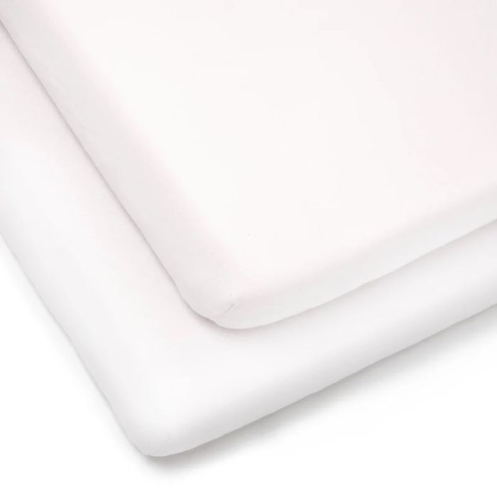 Clair De Lune 2 Pack Cot Bed Fitted Sheets White – Cot and Bed Sheets - Baby Travel Clair De Lune 2 Pack Cot Bed Fitted Sheets White - Cot and Bed Sheets - Image 1