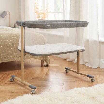 Tutti Bambini Zizee Breathable Rocking Crib Oak/Charcoal – Cribs - Baby Travel