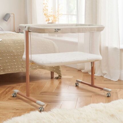 Tutti Bambini Zizee Breathable Rocking Crib Scandinavian Walnut/Ecru – Cribs - Baby Travel