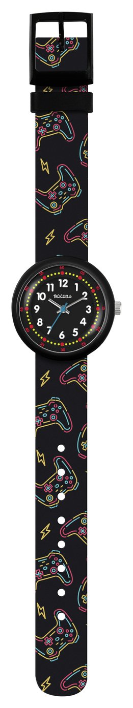 Tikkers Kid’s Printed Black Silicon Strap Watch - Baby Travel