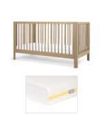 Arbor Cotbed & Essential Airflow Fibre Cotbed Mattress Bundle - Mocha