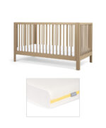 Arbor Cotbed & Essential Airflow Fibre Cotbed Mattress Bundle - Mocha