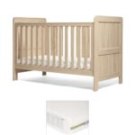 Atlas Cotbed & Premium Pocket Spring Mattress Bundle - Light Oak