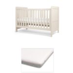 Atlas Cotbed with Luxury Hybrid Twin Cotbed Mattress - Stone