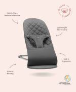 BabyBjörn Baby Bouncer Bliss Woven Petal Quilt - Anthracite
