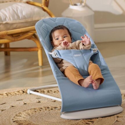 BabyBjörn Bliss Woven Petal Quilt Baby Bouncer - Blue