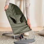 BabyBjörn Bliss Woven Petal Quilt Baby Bouncer - Dark Green