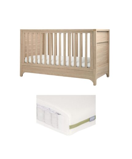 Barton Cotbed With Premium Pocket Spring Cotbed Mattress Bundle - Oak