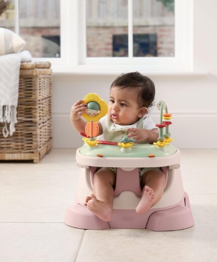Bug 3-in-1 Floor and Booster Seat with Activity Tray - Blossom