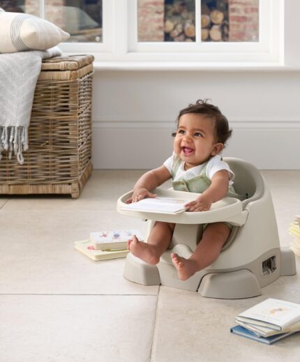 Bug 3-in-1 Floor and Booster Seat with Activity Tray - Clay