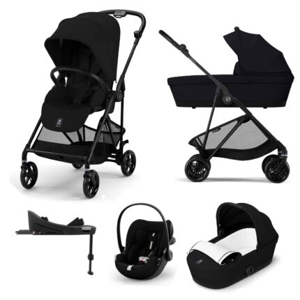 Cybex Melio Carbon 3-in-1 Travel System with Cloud G3 Car Seat & Base G3 - Magic Black