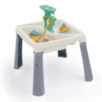 Dolu Playhouse with Water Slide, Water & Sand Activity Table & Picnic Table 4-Piece Bundle - Grey (2+ Years)