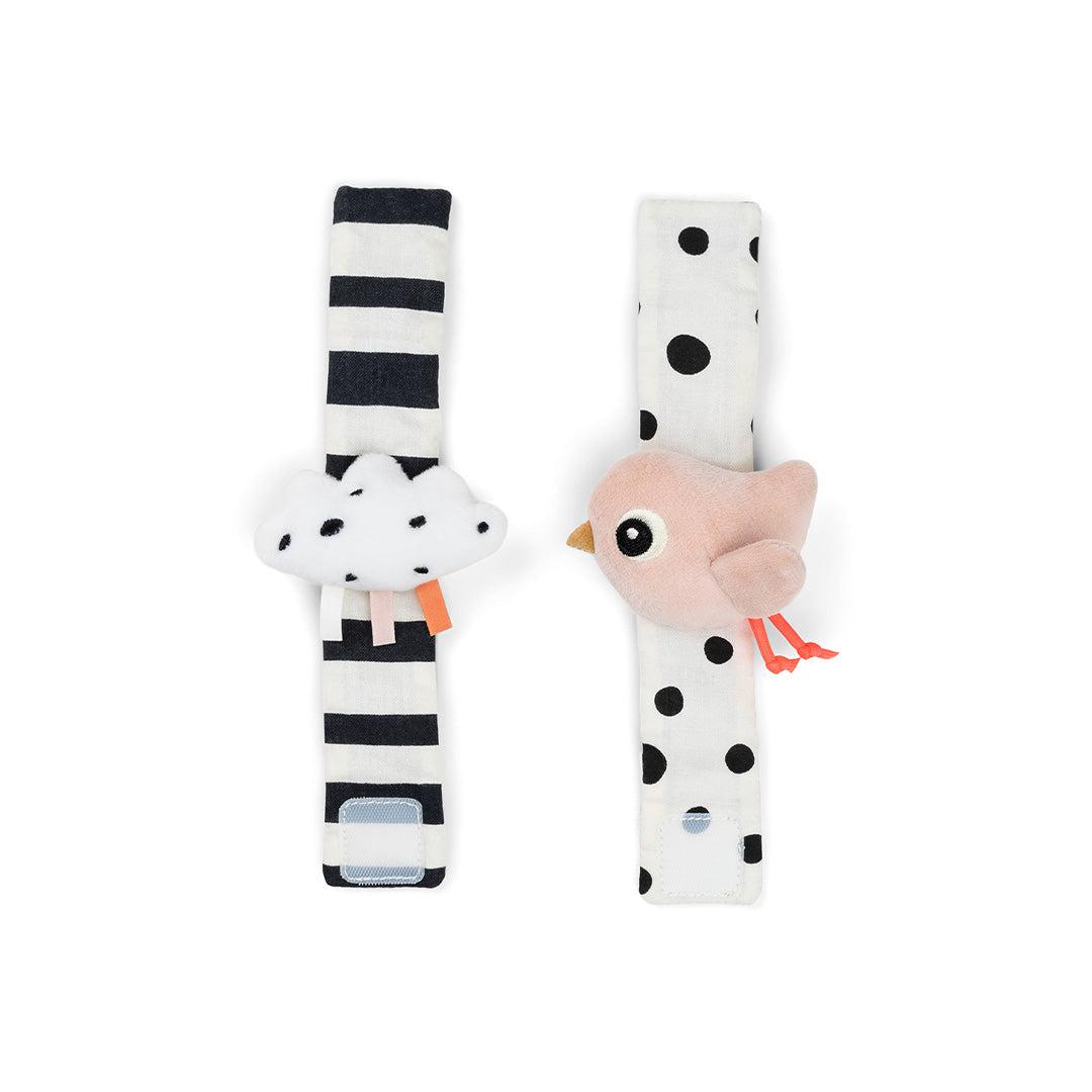 Done by Deer Wrist Rattle Set – 2 Pack – Powder – Happy Clouds - Baby Travel Done by Deer Wrist Rattle Set - 2 Pack - Powder - Happy Clouds