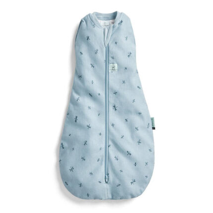 ergoPouch Organic All Year Cocoon Swaddle Sleeping Bag - 1 Tog - Blue Dragonflies
