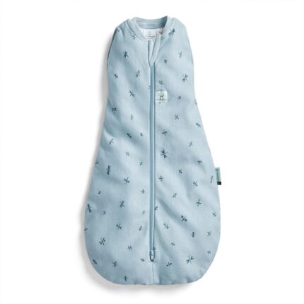 ergoPouch Organic Summer Cocoon Swaddle Sleeping Bag - 0.2 Tog - Blue Dragonflies