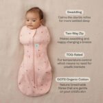 ergoPouch Organic Summer Cocoon Swaddle Sleeping Bag - 0.2 Tog - Pink Daisies