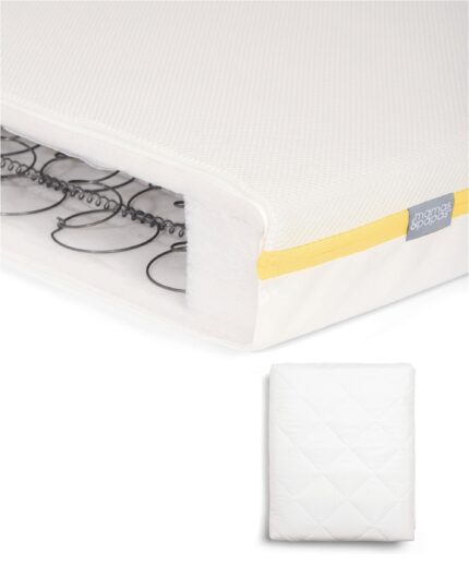 Essential Airflow Spring Cotbed Mattress & Anti-Allergy Quilted Mattress Protector Bundle