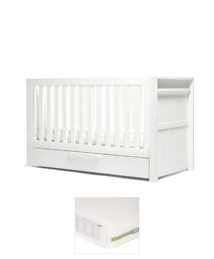 Franklin Cotbed & Premium Pocket Spring Mattress Bundle - White Wash