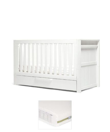 Franklin Cotbed & Premium Pocket Spring Mattress Bundle - White Wash