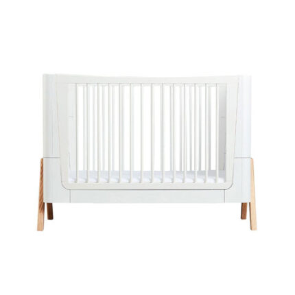 Gaia Hera Complete Sleep Cot Bed - Scandi-White + Natural