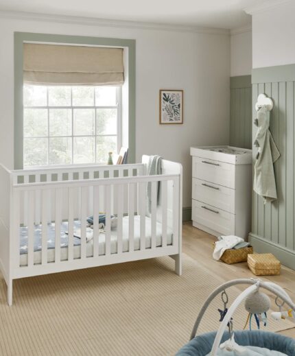 Hampden 2 Piece Cotbed Set with Dresser Changer - White