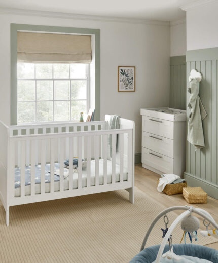 Hampden 2 Piece Cotbed Set with Dresser Changer - White