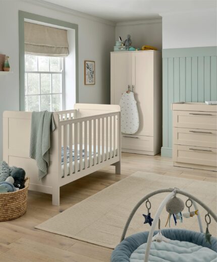 Hampden 3 Piece Cotbed Range with Dresser Changer & Wardrobe - Cashmere