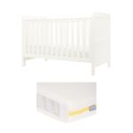 Hampden Cotbed & Essential Airflow Pocket Spring Mattress Bundle - White