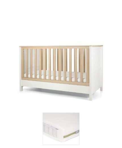 Harwell Cotbed & Premium Pocket Spring Mattress Bundle - White