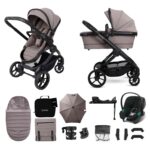 iCandy Peach 7 Travel System with Aton B2 Car Seat & Base 13-Piece Bundle - Porcini