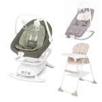 Joie Bouncer, Swing & Highchair 3-Piece Bundles - Fern/Palms/Tan