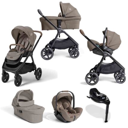 Joie Signature Finiti Flex Travel Ready Bundle with XL Carrycot, i-Level Pro Car Seat & i-Base Encore - Maple
