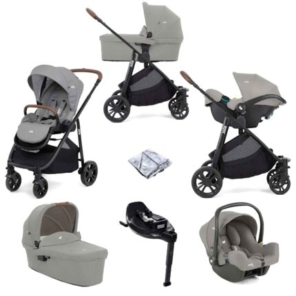 Joie Versatrax E Trio i-Snug Travel System with Ramble Carrycot & i-Base Encore - Pebble