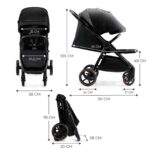 Kinderkraft Mitzy Stroller with Cup Holder & Rain Cover - Ink Black