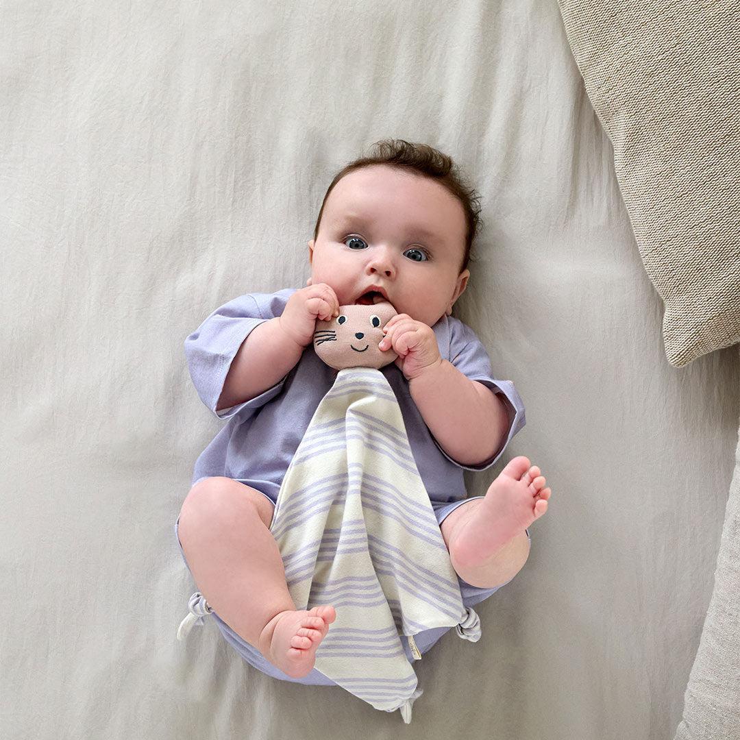Lassig Cuddle Cloth GOTS – Cat – Lilac - Baby Travel Lassig Cuddle Cloth GOTS - Cat - Lilac