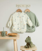 Long-sleeved Bibs (2 Pack) - Dino Stripe
