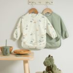 Long-sleeved Bibs (2 Pack) - Dino Stripe