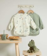 Long-sleeved Bibs (2 Pack) - Dino Stripe