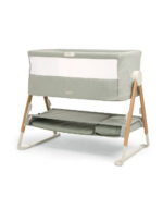 Lua Bedside Crib with Sheet & Mattress Protector Bundle - Sage/Cosmic Sky