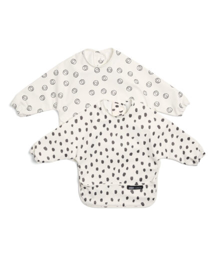 Mamas & Papas Another Fox Long Sleeved Bibs (2 Pack) Faces/Cheetah Spot
