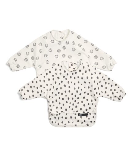 Mamas & Papas Another Fox Long Sleeved Bibs (2 Pack) Faces/Cheetah Spot