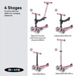 Micro Scooters Mini 2 Grow Deluxe LED Clip Seat V2 Scooter - Rose Pink