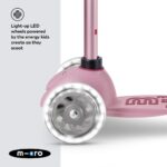 Micro Scooters Mini 2 Grow Deluxe LED Clip Seat V2 Scooter - Rose Pink