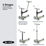 Micro Scooters Mini 2 Grow Deluxe LED Clip Seat V2 Scooter - Sage Green
