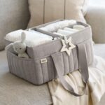 Nappy Caddy - Soft Grey Waffle