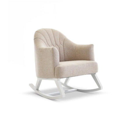 Obaby Round Back Rocking Chair - White + Oatmeal